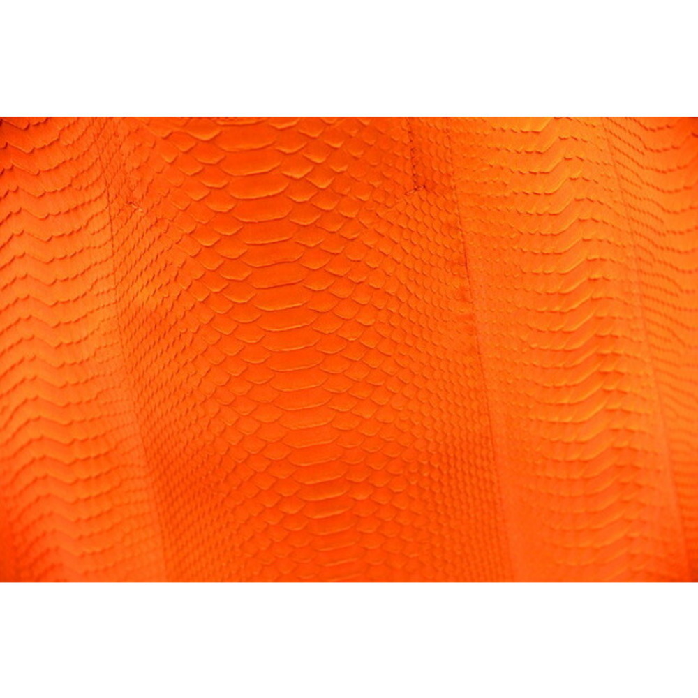 Celine Tote Bag Cabas Python Leather Orange - image 6